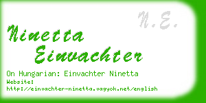 ninetta einvachter business card